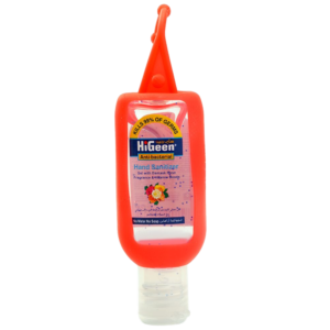 Higeen Hand Sanitizer Gel With Vitamin Beads Silicone Holder Damask Rose 50ml