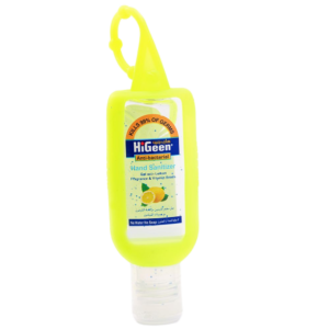 Higeen Hand Sanitizer Gel With Vitamin Beads Silicone Holder Lemon 50ml