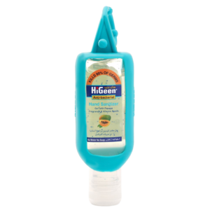 Higeen Hand Sanitizer Gel With Vitamin Beads Silicone Holder Papaya 50ml