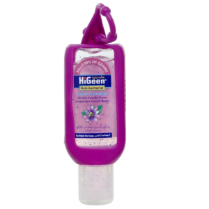 Higeen Hand Sanitizer Gel With Vitamin Beads Silicone Holder Passion Flowers 50ml