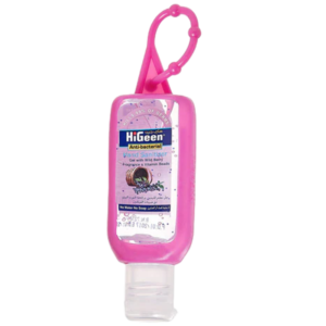 Higeen Hand Sanitizer Gel With Vitamin Beads Silicone Holder Wild Berry 50ml