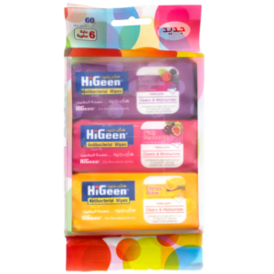 Higeen Antibacterial Wet Wipes Assorted Value 6 Mini Pack X 10 Sheets, 6 different scents